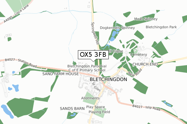 OX5 3FB map - small scale - OS Open Zoomstack (Ordnance Survey)