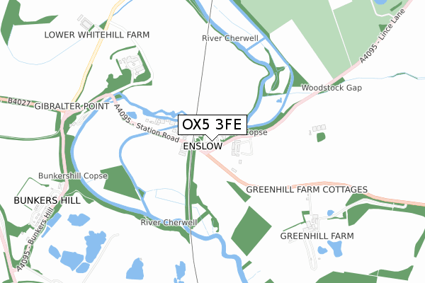 OX5 3FE map - small scale - OS Open Zoomstack (Ordnance Survey)