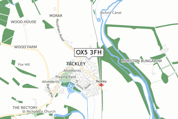 OX5 3FH map - small scale - OS Open Zoomstack (Ordnance Survey)