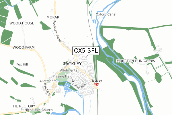 OX5 3FL map - small scale - OS Open Zoomstack (Ordnance Survey)