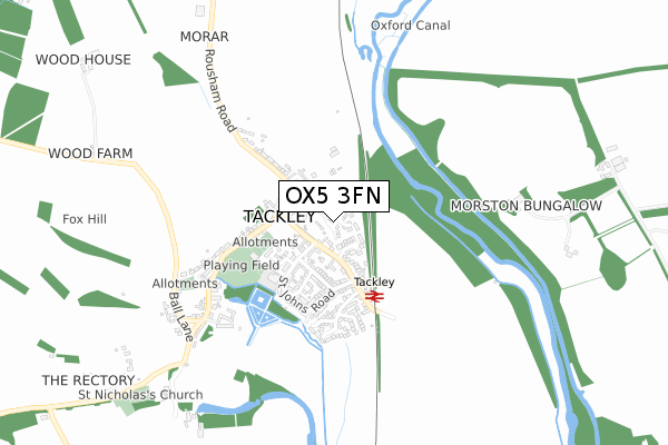 OX5 3FN map - small scale - OS Open Zoomstack (Ordnance Survey)