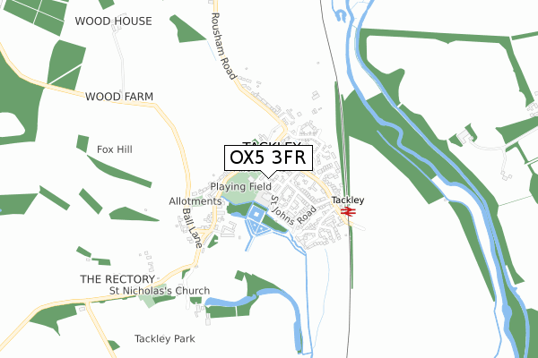 OX5 3FR map - small scale - OS Open Zoomstack (Ordnance Survey)