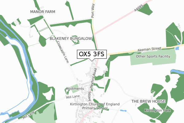 OX5 3FS map - small scale - OS Open Zoomstack (Ordnance Survey)