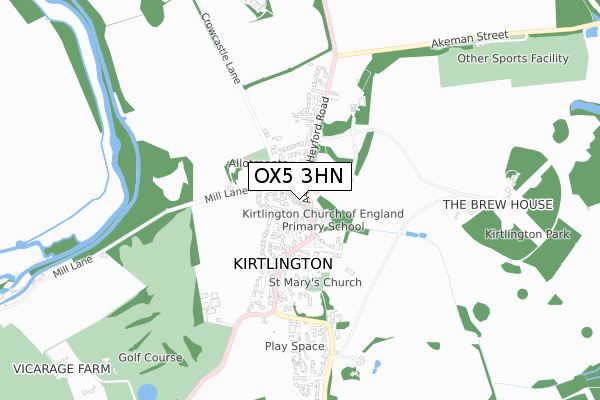 OX5 3HN map - small scale - OS Open Zoomstack (Ordnance Survey)