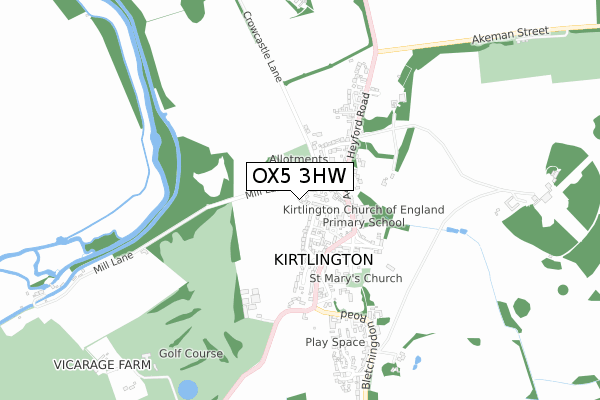 OX5 3HW map - small scale - OS Open Zoomstack (Ordnance Survey)