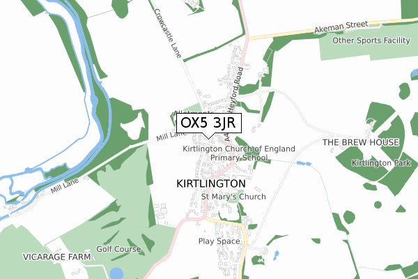 OX5 3JR map - small scale - OS Open Zoomstack (Ordnance Survey)