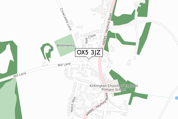 OX5 3JZ map - large scale - OS Open Zoomstack (Ordnance Survey)