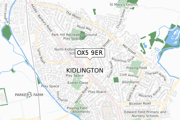 OX5 9ER map - small scale - OS Open Zoomstack (Ordnance Survey)