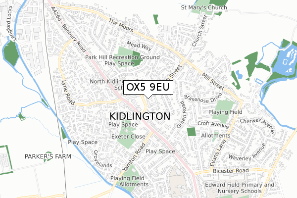 OX5 9EU map - small scale - OS Open Zoomstack (Ordnance Survey)