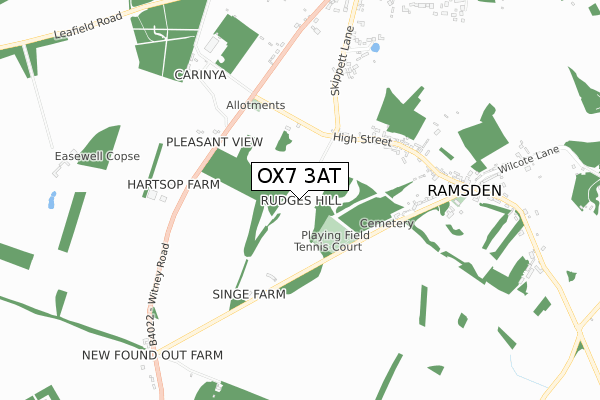 OX7 3AT map - small scale - OS Open Zoomstack (Ordnance Survey)