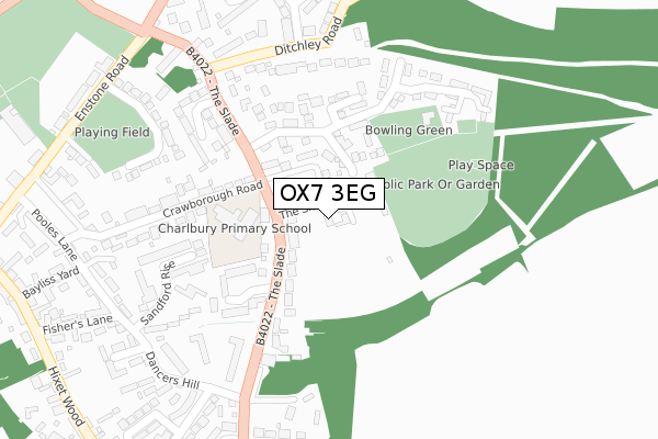 OX7 3EG map - large scale - OS Open Zoomstack (Ordnance Survey)