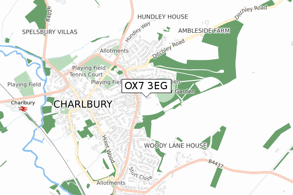 OX7 3EG map - small scale - OS Open Zoomstack (Ordnance Survey)