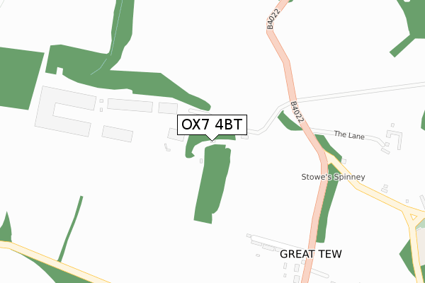 OX7 4BT map - large scale - OS Open Zoomstack (Ordnance Survey)