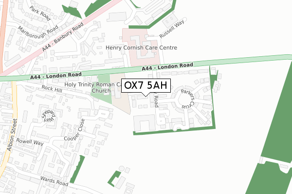 OX7 5AH map - large scale - OS Open Zoomstack (Ordnance Survey)