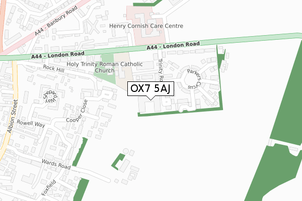 OX7 5AJ map - large scale - OS Open Zoomstack (Ordnance Survey)