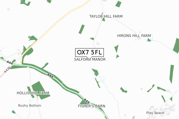 OX7 5FL map - small scale - OS Open Zoomstack (Ordnance Survey)