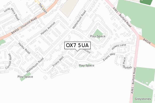 OX7 5UA map - large scale - OS Open Zoomstack (Ordnance Survey)