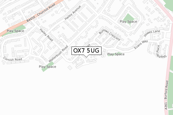 OX7 5UG map - large scale - OS Open Zoomstack (Ordnance Survey)