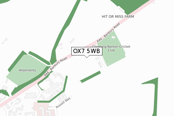 OX7 5WB map - large scale - OS Open Zoomstack (Ordnance Survey)