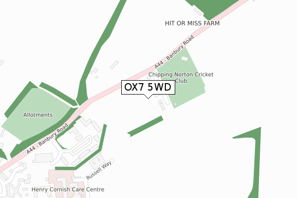 OX7 5WD map - large scale - OS Open Zoomstack (Ordnance Survey)