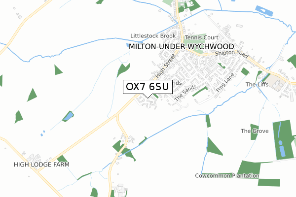 OX7 6SU map - small scale - OS Open Zoomstack (Ordnance Survey)