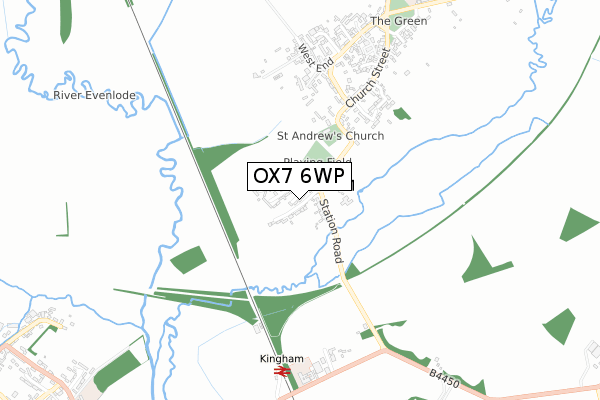 OX7 6WP map - small scale - OS Open Zoomstack (Ordnance Survey)