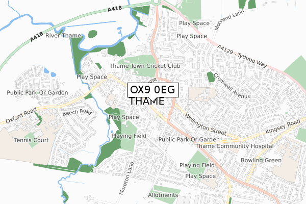 OX9 0EG map - small scale - OS Open Zoomstack (Ordnance Survey)