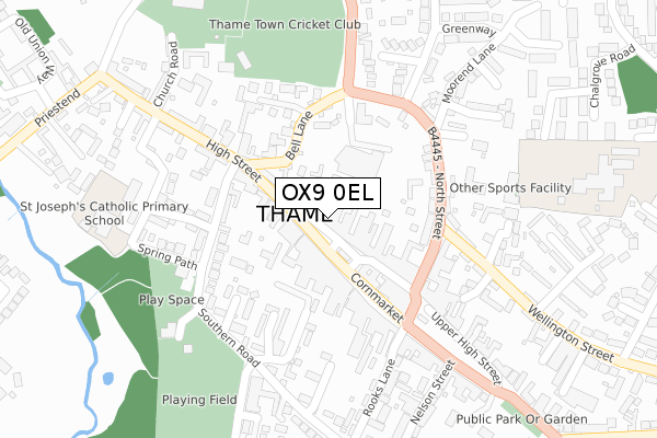 OX9 0EL map - large scale - OS Open Zoomstack (Ordnance Survey)