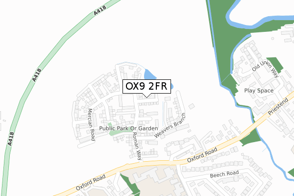 OX9 2FR map - large scale - OS Open Zoomstack (Ordnance Survey)