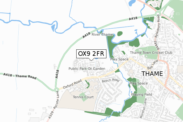 OX9 2FR map - small scale - OS Open Zoomstack (Ordnance Survey)