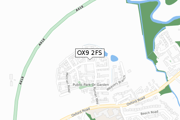 OX9 2FS map - large scale - OS Open Zoomstack (Ordnance Survey)