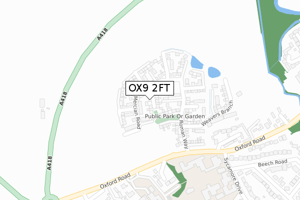 OX9 2FT map - large scale - OS Open Zoomstack (Ordnance Survey)