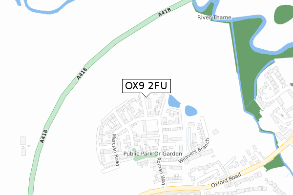 OX9 2FU map - large scale - OS Open Zoomstack (Ordnance Survey)