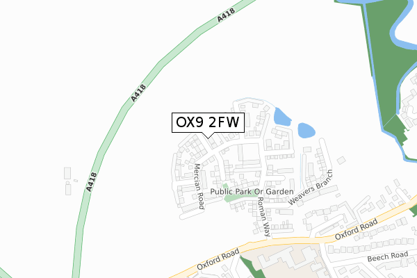 OX9 2FW map - large scale - OS Open Zoomstack (Ordnance Survey)