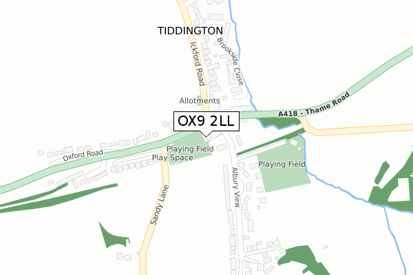 OX9 2LL map - large scale - OS Open Zoomstack (Ordnance Survey)