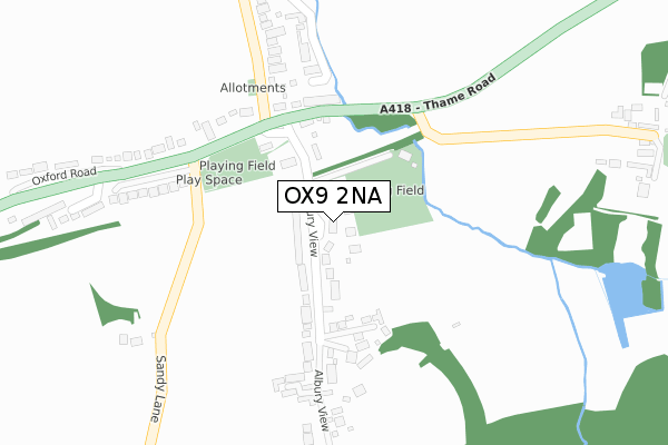 OX9 2NA map - large scale - OS Open Zoomstack (Ordnance Survey)