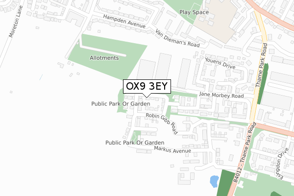 OX9 3EY map - large scale - OS Open Zoomstack (Ordnance Survey)