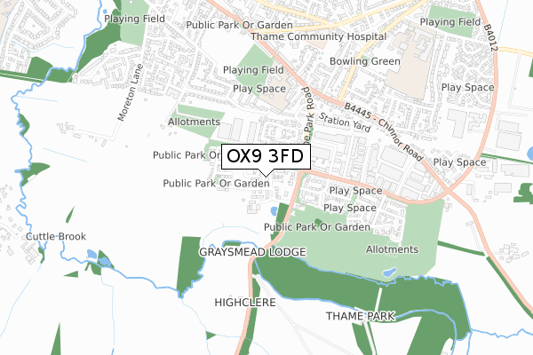 OX9 3FD map - small scale - OS Open Zoomstack (Ordnance Survey)