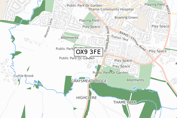 OX9 3FE map - small scale - OS Open Zoomstack (Ordnance Survey)