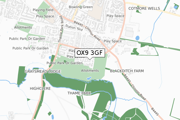 OX9 3GF map - small scale - OS Open Zoomstack (Ordnance Survey)