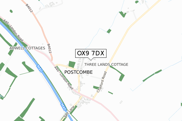 OX9 7DX map - small scale - OS Open Zoomstack (Ordnance Survey)