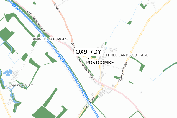 OX9 7DY map - small scale - OS Open Zoomstack (Ordnance Survey)