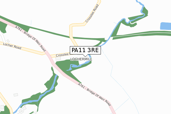 PA11 3RE map - large scale - OS Open Zoomstack (Ordnance Survey)