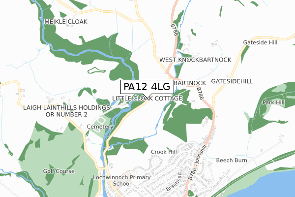 PA12 4LG map - small scale - OS Open Zoomstack (Ordnance Survey)