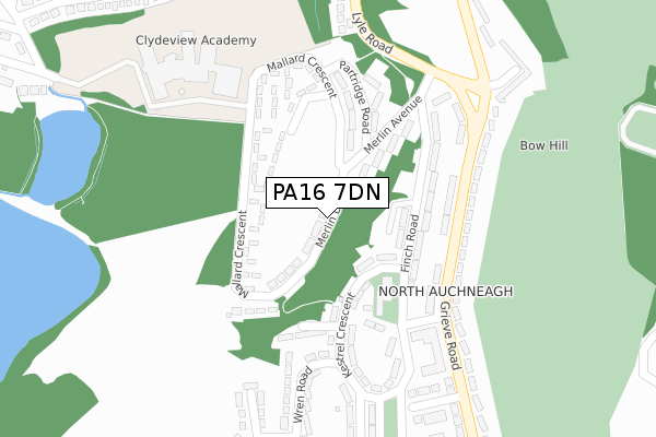 PA16 7DN map - large scale - OS Open Zoomstack (Ordnance Survey)