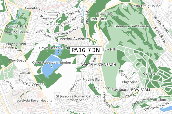 PA16 7DN map - small scale - OS Open Zoomstack (Ordnance Survey)