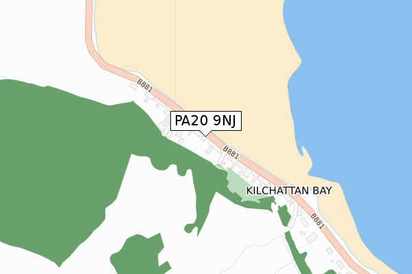 PA20 9NJ map - large scale - OS Open Zoomstack (Ordnance Survey)