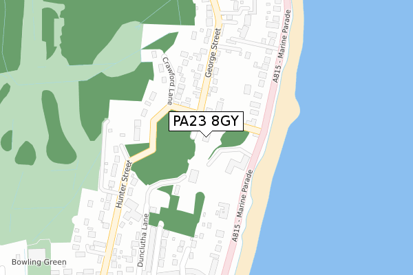 PA23 8GY map - large scale - OS Open Zoomstack (Ordnance Survey)