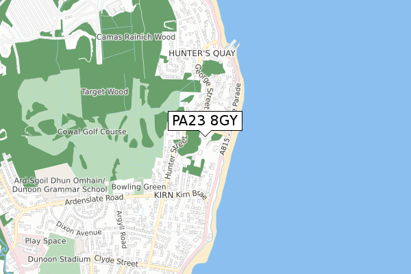 PA23 8GY map - small scale - OS Open Zoomstack (Ordnance Survey)