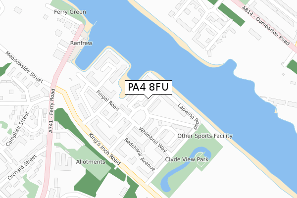 PA4 8FU map - large scale - OS Open Zoomstack (Ordnance Survey)